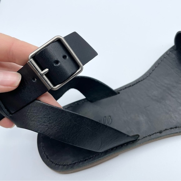 Madewell The Boardwalk Ankle Strap Sandals Black Leather Left 9.5 / Right 10 - Picture 11 of 17